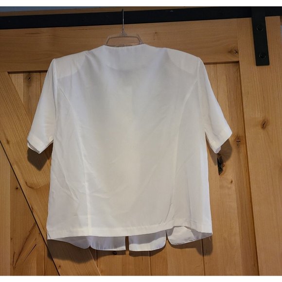 NEW! Vtg Liz Thomas Embroidered Beaded Button Blouse Size Large Short Sleeve - Picture 3 of 12